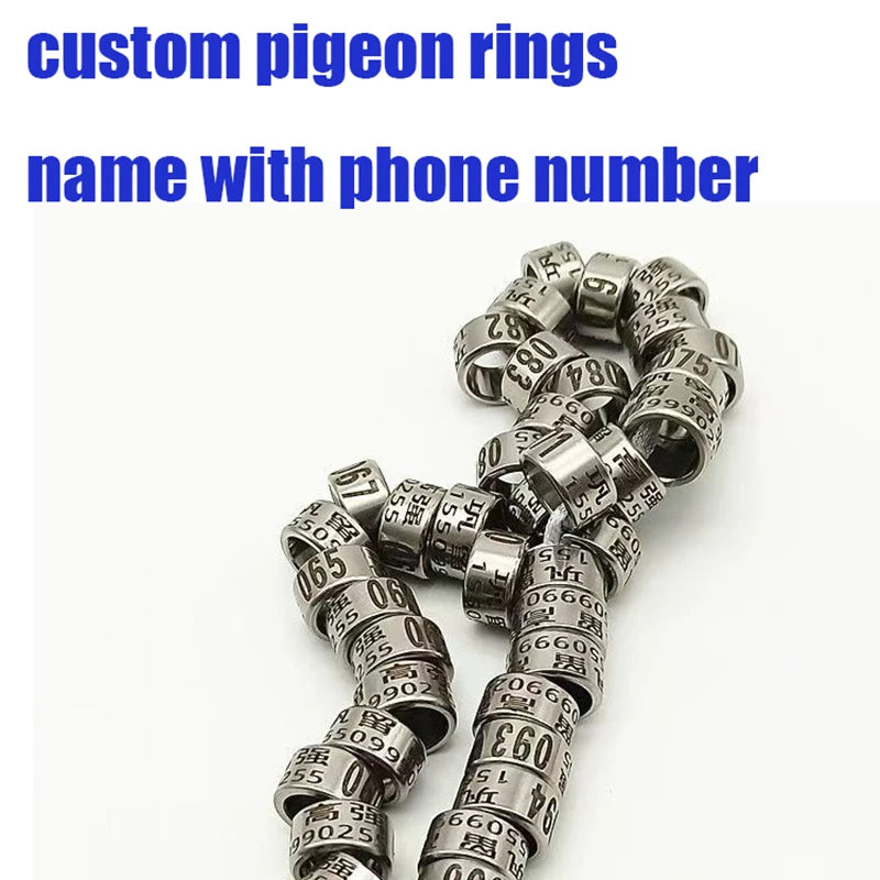 Customized Bird Parrot Dove Pigeon Stainless Steel Leg Rings Custom