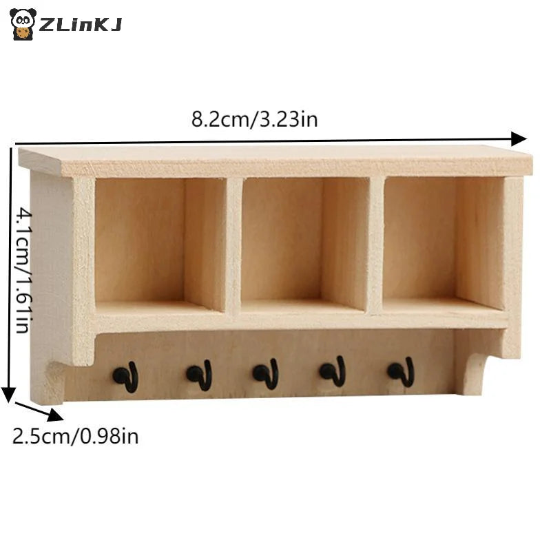 ▶1/12 Dollhouse Simulation Mini Wall Shelf Hanging Rack Model Dollhouse Living Furniture Decoration Dolls House Accessories Zpaxo