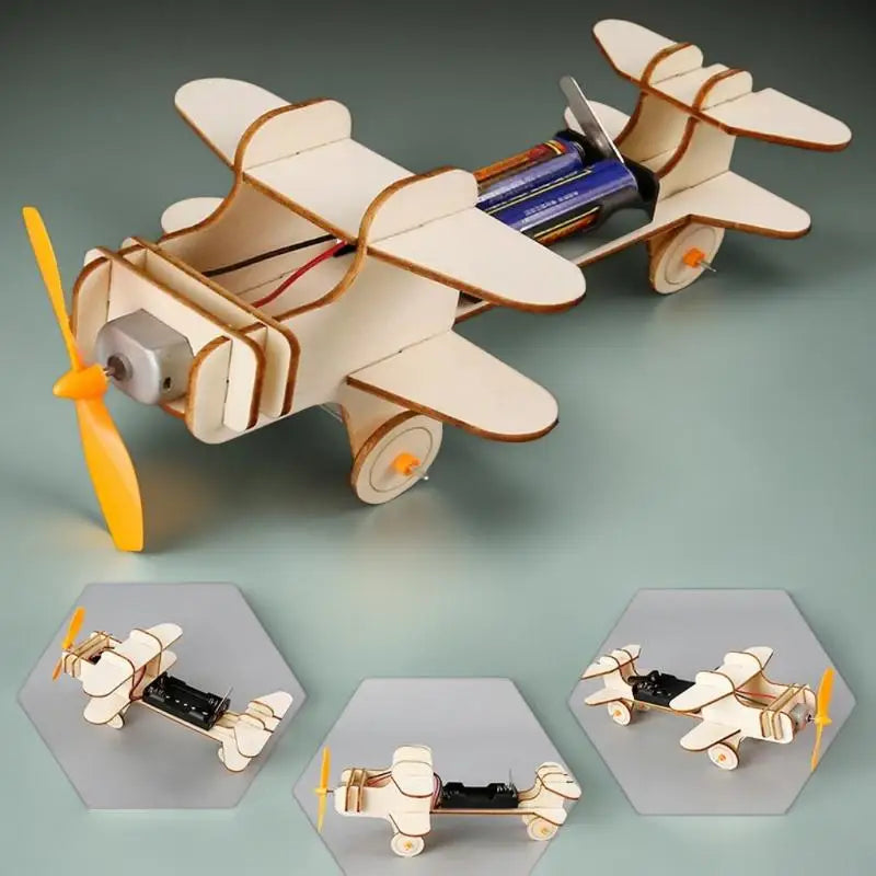 Wooden Engineering Airplane DIY Puzzle STEM Educational School Supply Zpaxo