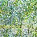 Green Leaf Mosaic Stained Glass Window Film Static Cling Rainbow