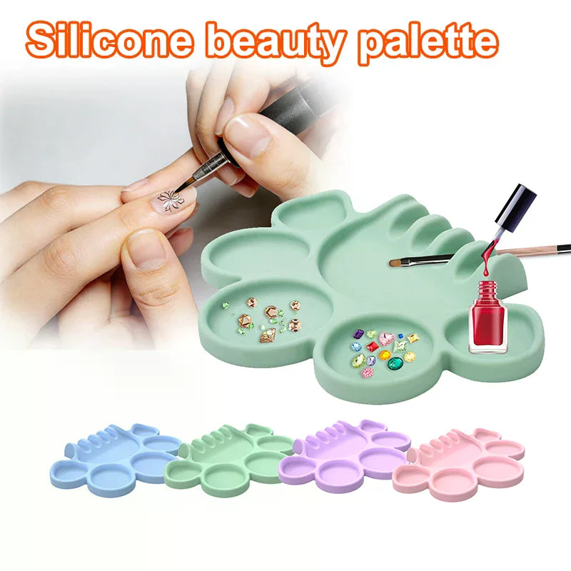 Silicone Paint Palette With Pen Holder Pigment Dispensing Tray Art Student Tools Painting Supplies For Watercolor Oil Propylene Zpaxo