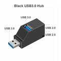 USB 3 0 HUB Adapter Mini Splitter Extender Box Port Speed Laptop U Zpaxo Black-USB 3.0