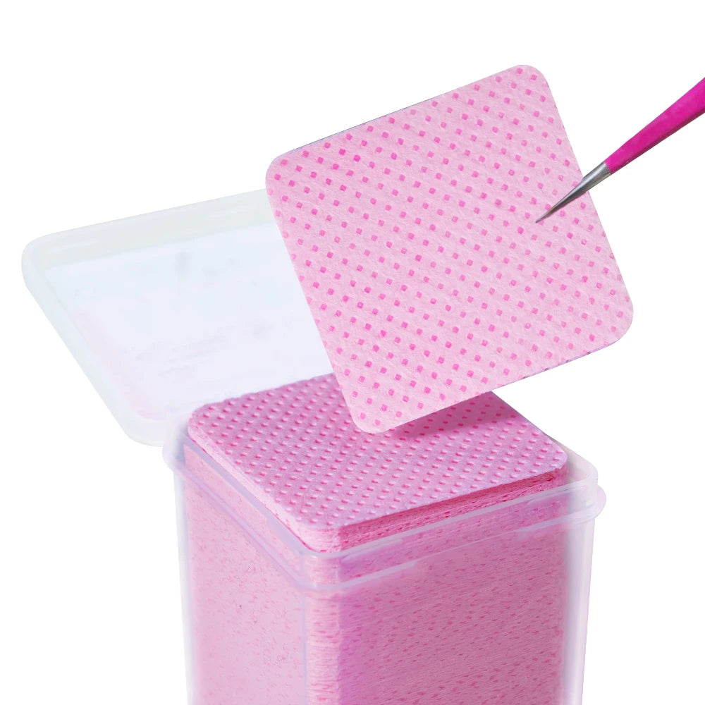 Pink Lint-free Nail Polish Remover Wipes UV Gel Glue Removal Cotton