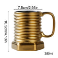 Spiral Hexagonal Coffee Mug Screw Design Heat Resistant Drinkware