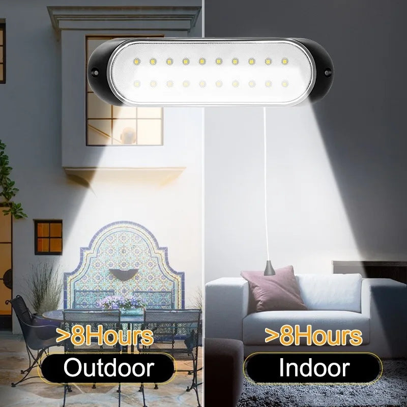 Solar Energy Garden Wall Lamps Indoor Split Pull-Wire 5m Cable Light Waterproof Sunlight Outdoor Lighting Zpaxo