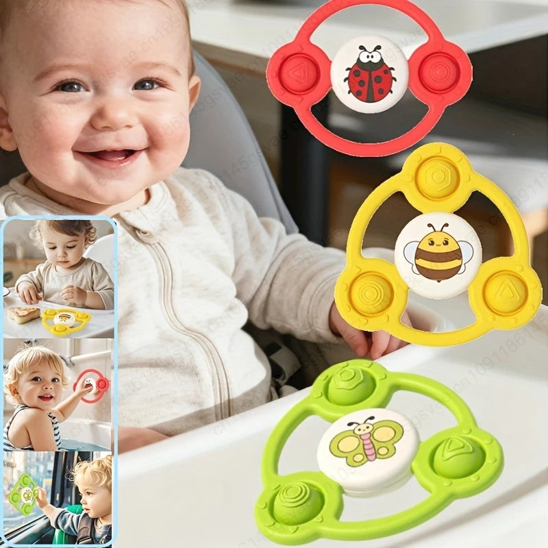 3-Pack Suction Cup Spinner Bath Toys for Babies 0–3 Years Baby Bath Toy Set Zpaxo