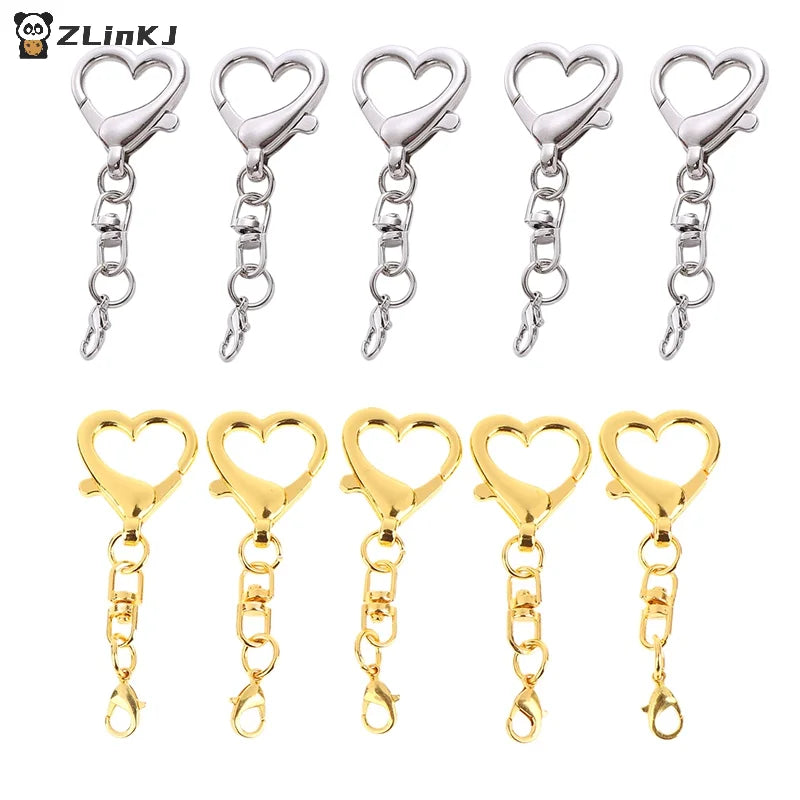 Silver Alloy Heart Shaped Clasp Use It As Keychain Pendant Decoration Zpaxo