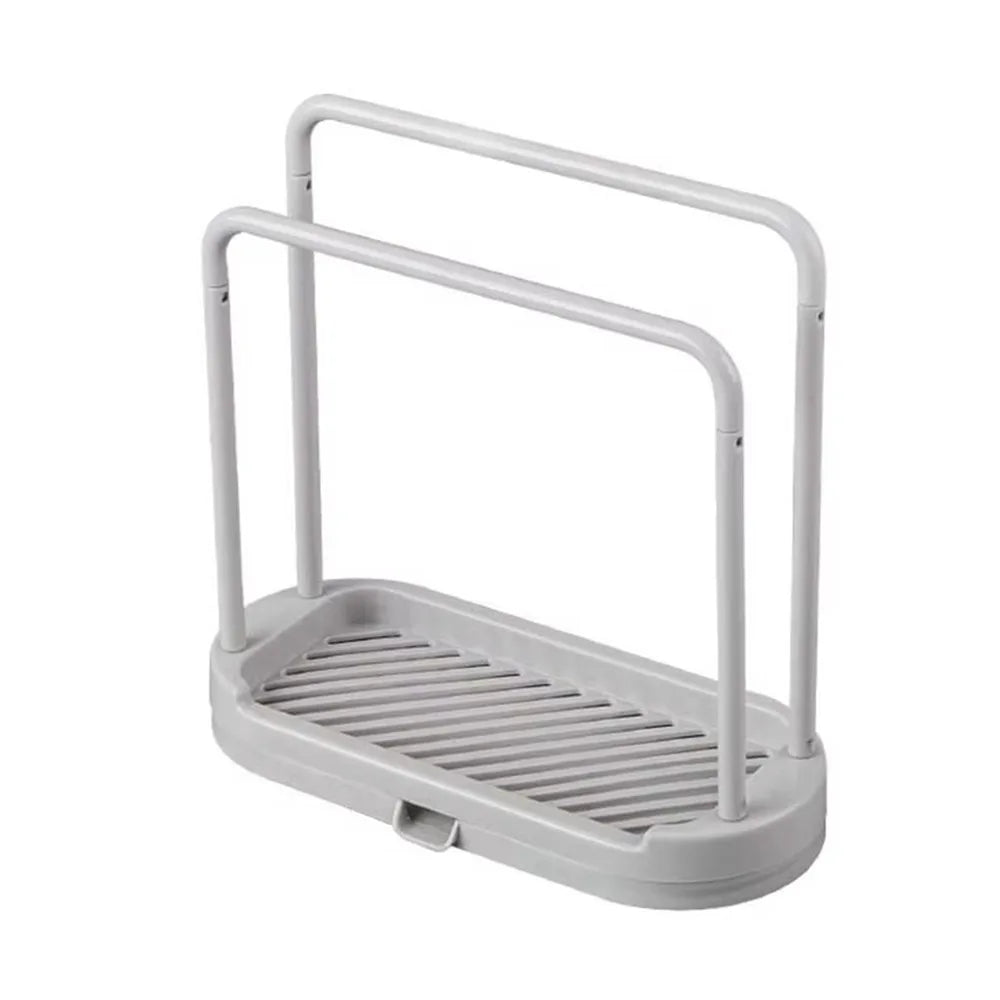 Sink Sponge & Rag Drain Rack – Kitchen Storage Basket Sink Storage Rack Zpaxo Grey 1pc