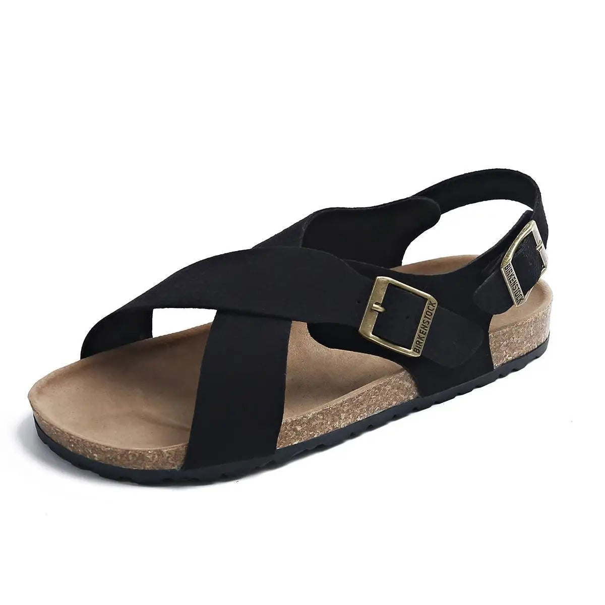 2025Brand Cork Sandals Men Open Toe Outdoor Walking Shoes Lightweight Zpaxo black 40