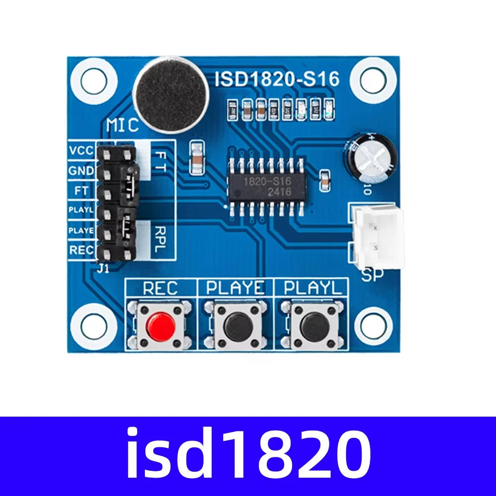 ISD1820 Recording Module Voice Board Telediphone Microphones Zpaxo isd1820