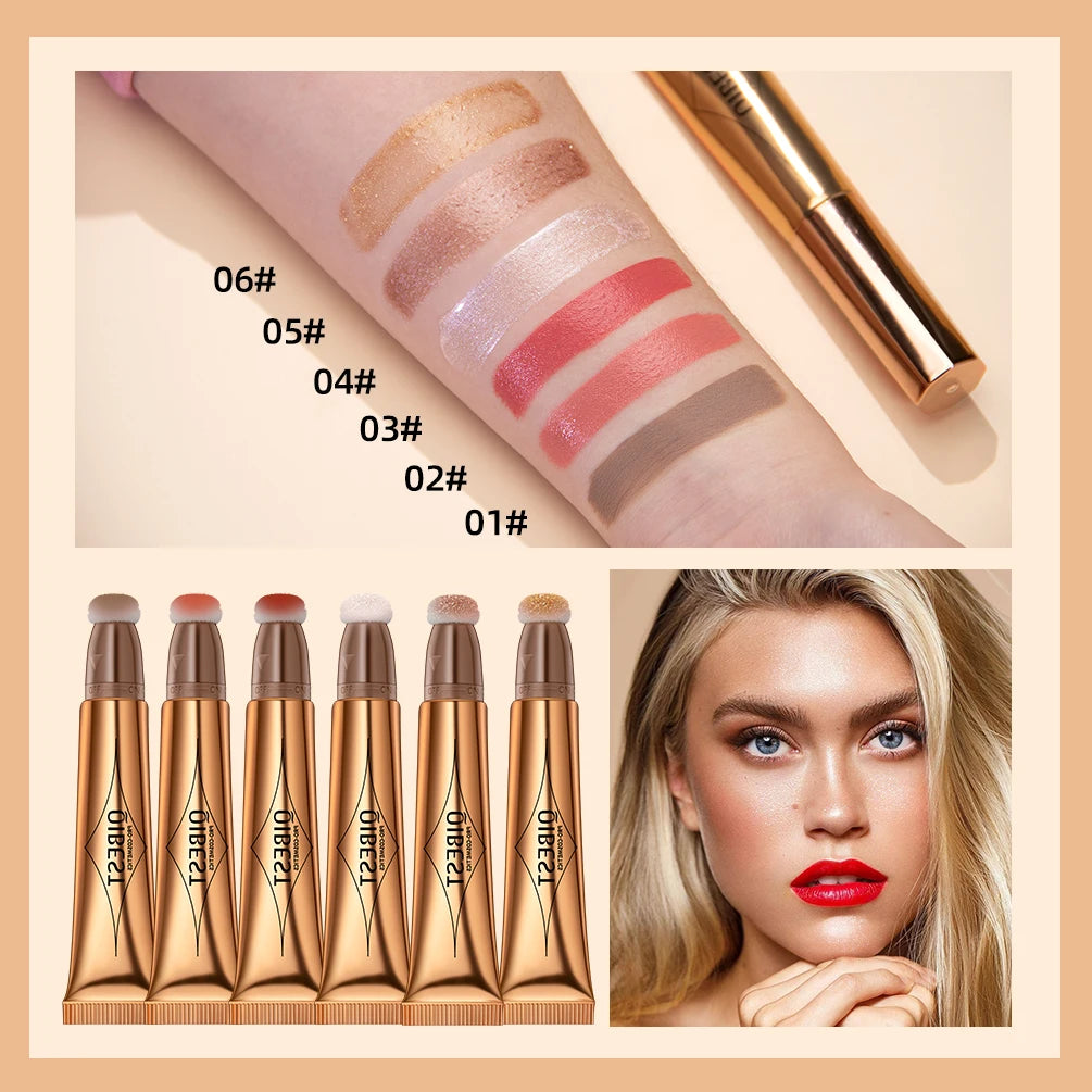Multi-function Powder Blusher Pen Gloss Eye Shadow One Natural