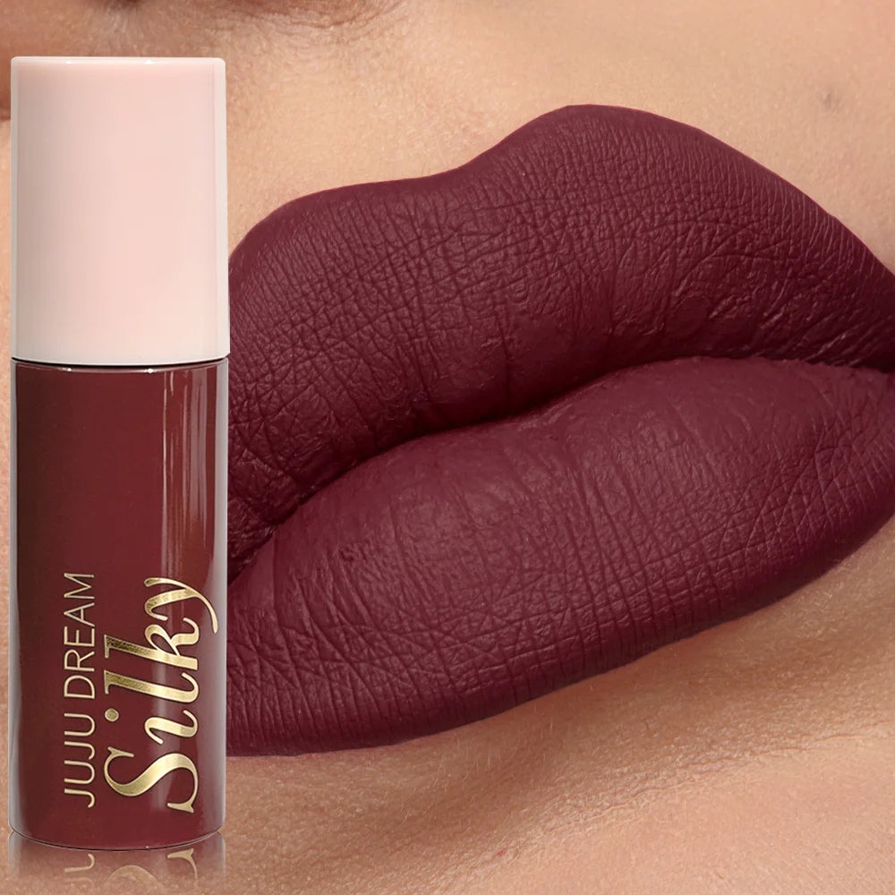 Velvet Matte Lipstick Wine Red Lip Tint Silky Smooth Long-lasting Zpaxo