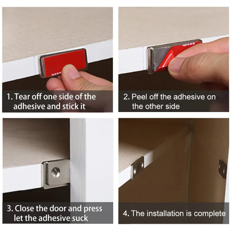 Magnetic Closure Invisible Punch Free Door Stopper Strong Cabinet Door Magnet Ultra Thin Invisible Collision Magnets Door Closet Zpaxo