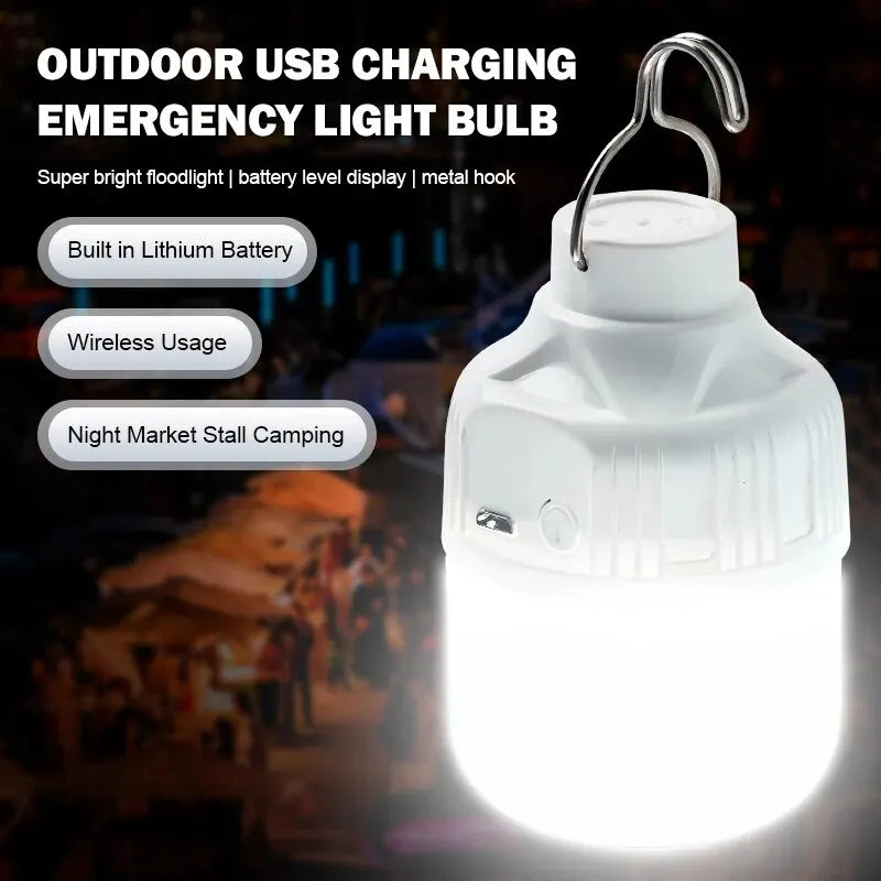 USB Rechargeable LED Hook Up Camping Lantern High Brightness Outdoor Portable Light Emergency Hook Up Fishing Night Light Hiking Zpaxo