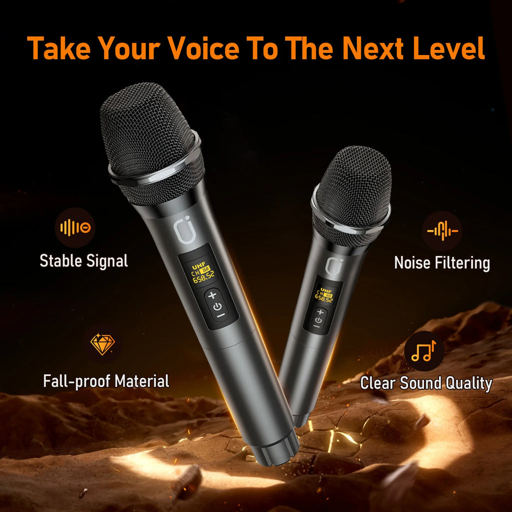 Fanfun S65 Portable Bluetooth Karaoke Speaker 2 Wireless Microphone