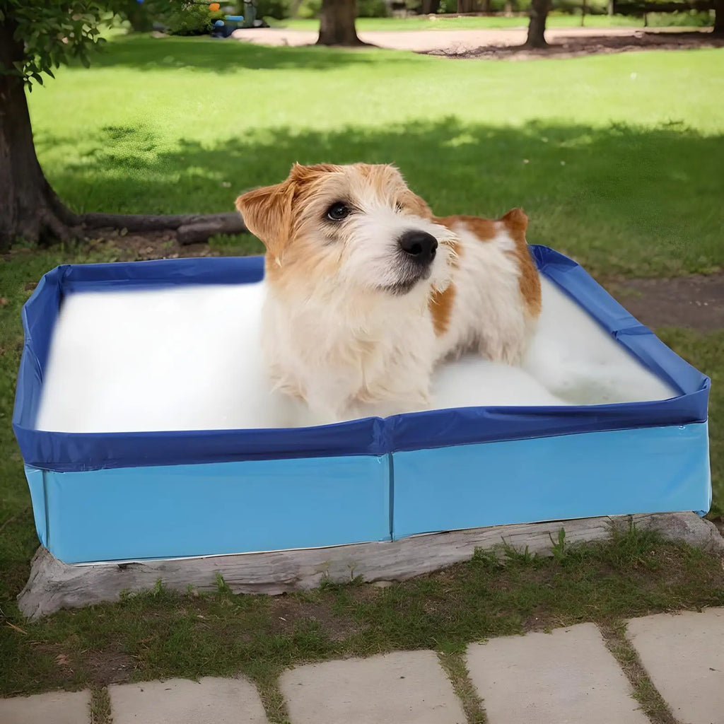 Dog Paddling Pool 50x50x10cm PVC Folding Small Pet Bathtub Summer