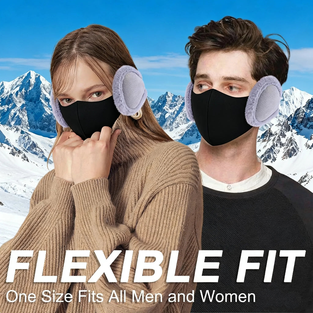 Pearl Faux Fur Ear Muffs & Mask Set – Unisex Winter Warmth