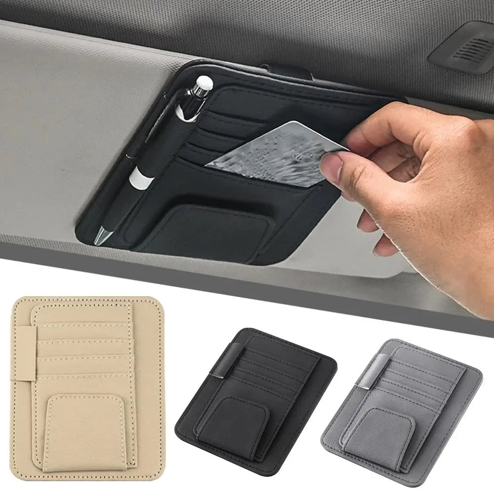 Car Sun Visor Organizer Multi-pocket Business Card Storage Management