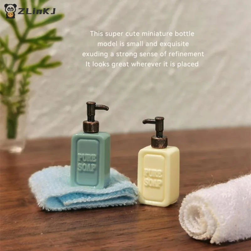 4Pcs Dollhouse Bathroom Accessories Mini Split Bottle Pretend Play Furniture Toy Miniature Soap Dispenser Model Doll House Decor Zpaxo