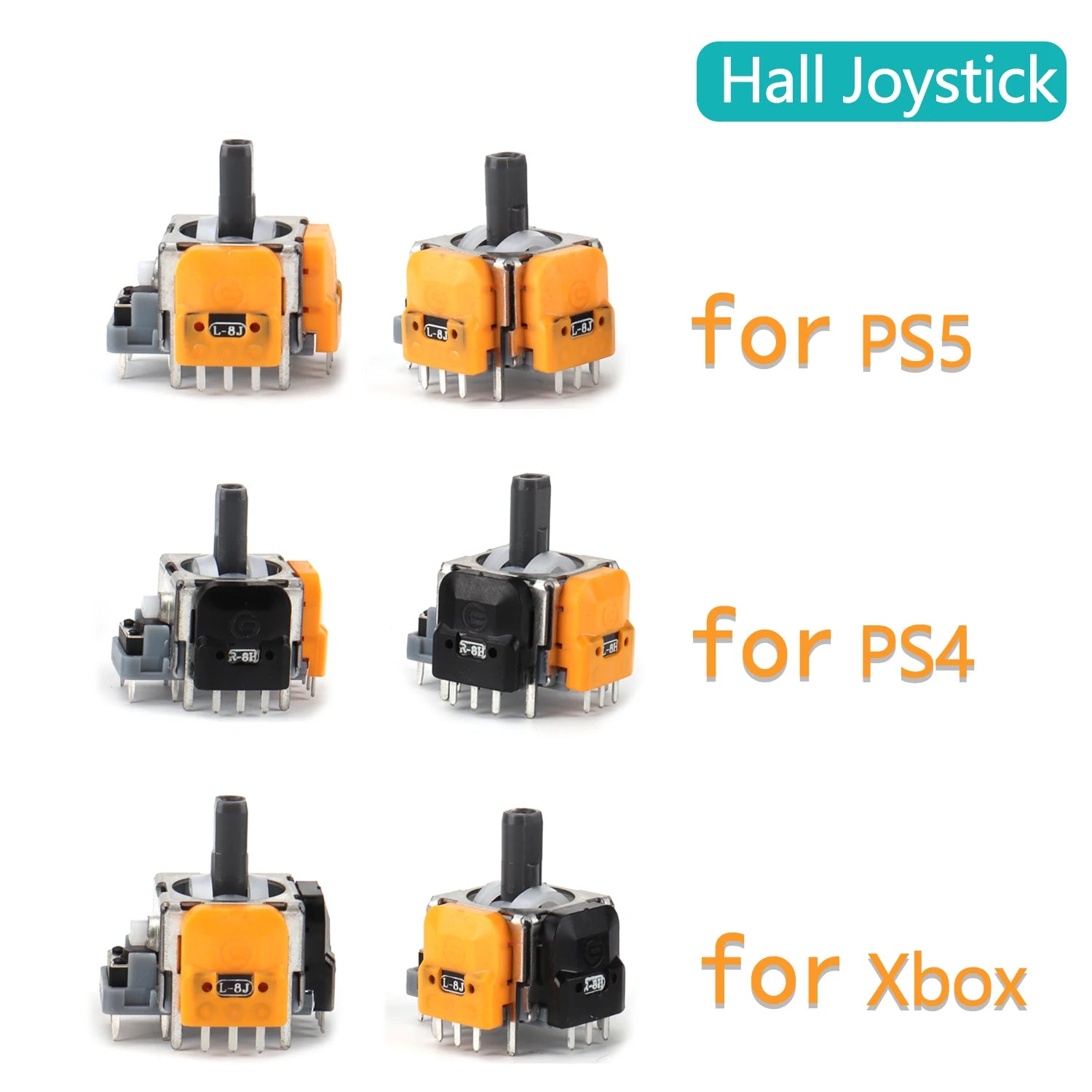 1 Pair Replacement Hall Effect Joystick 3D Analog Joystick for PS5 PS4 Xbox One XSX Controller ThumbStick Repair Parts Accessory Zpaxo