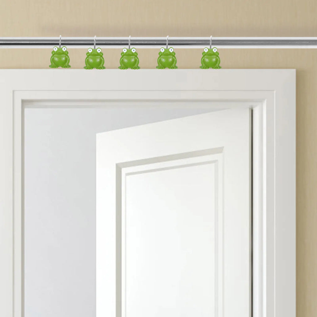 Frog Shower Curtain Hooks Resin Decorative Bathroom Drapery Rings
