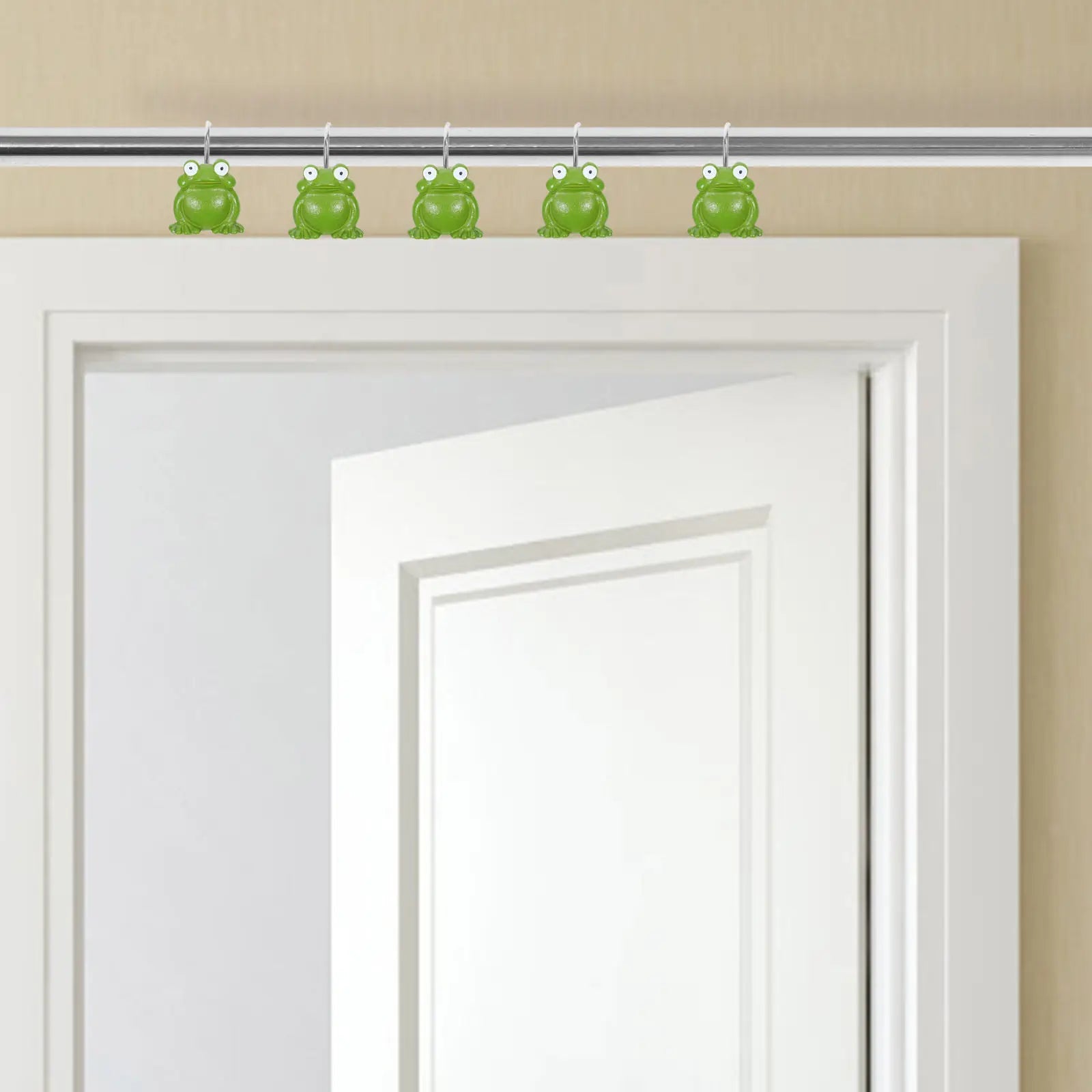 Frog Shower Curtain Hooks Resin Decorative Bathroom Drapery Rings