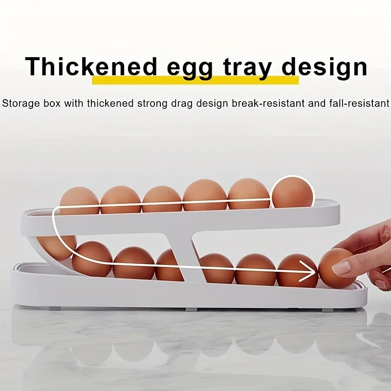 2-Pack Automatic Egg Roller Organizer – Fridge & Countertop Egg Roller Organizer Zpaxo