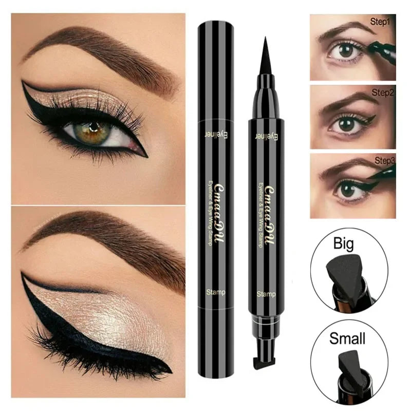 1 Big Seal Stamp Liquid Eyeliner Pen Waterproof Double Head Eyes
