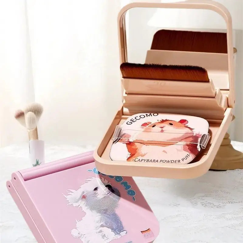 Traceless Soft Brush Puff Ultra-thin Portable Built-in Mirror Zpaxo