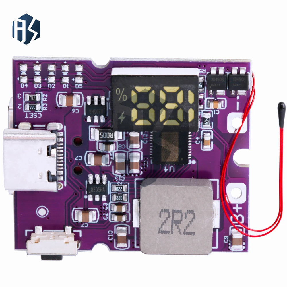 22.5W Power Bank Bidirectional Fast Charging Mobile Power Module Circuit Board With Digital/Light Type-C USB Suppor PD/QC3.0 2.0 Zpaxo
