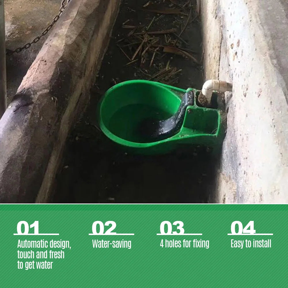 Water Bowl for Small Animals Automatic Cow Drinking Water Bowl Livestock Waterer ABS Material for Cow Horse Donkey Sheep Zpaxo