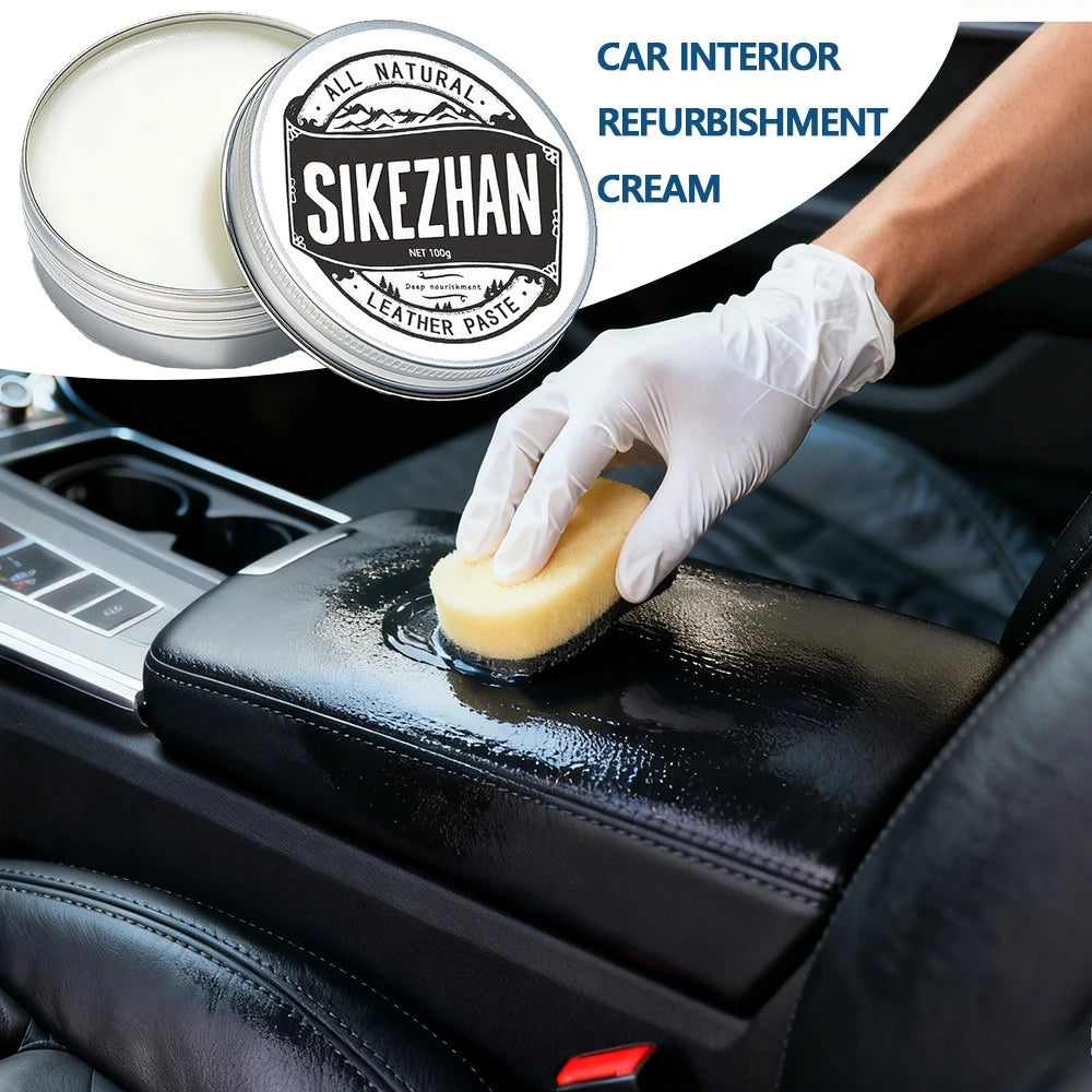 Professional Car Leather Cleaning Cream Seat Maintenance Care Oil Leather Restoration Cream Leather Sofa Car Interior Polishing Zpaxo