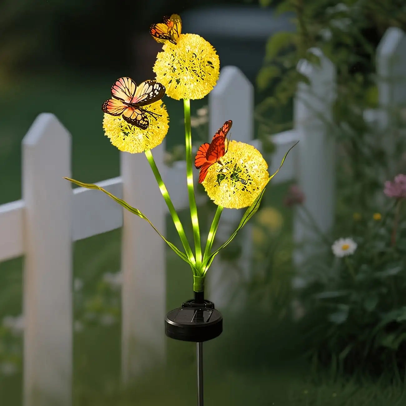 Solar-powered Butterfly Dandelion Lamp Garden Decorative Lighting