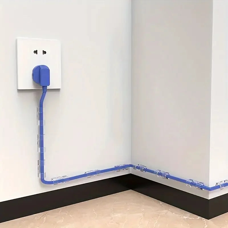 Clear Plastic Cable Clips - Transparent Wire Organizers for Wall & Desk Cable Management, Adhesive Cord Holders Zpaxo
