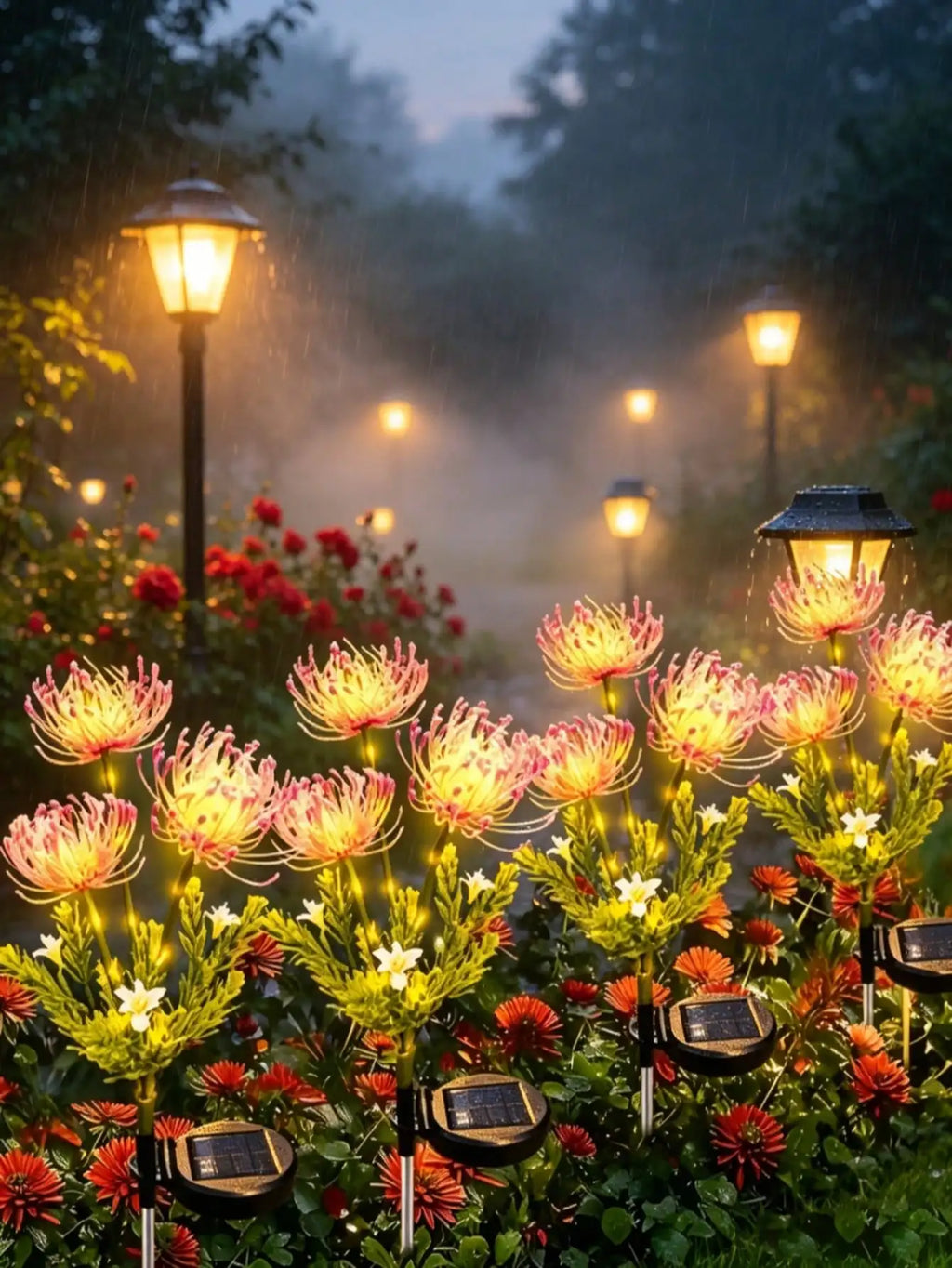 Solar-powered Three-headed Daisy Outdoor Light It Ideal Solar Zpaxo