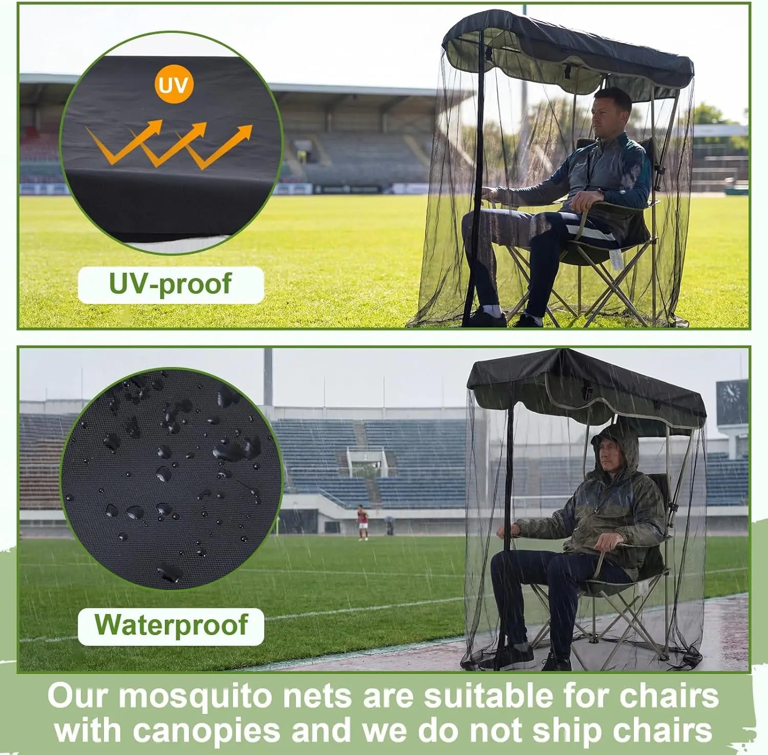 Foldable Waterproof Fine Mesh Chair Cover Mosquito Protection