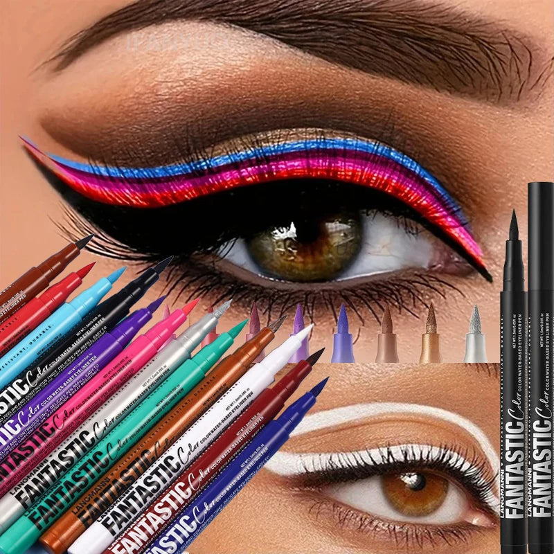 Matte Dark Red Eye Liner Makeup White Liquid Eyeliner Quick-drying