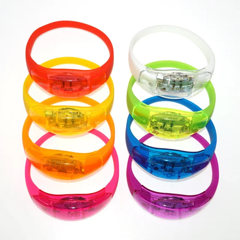 LED Voice Activated Sound Control Bracelets Silicone Flashing Bangle