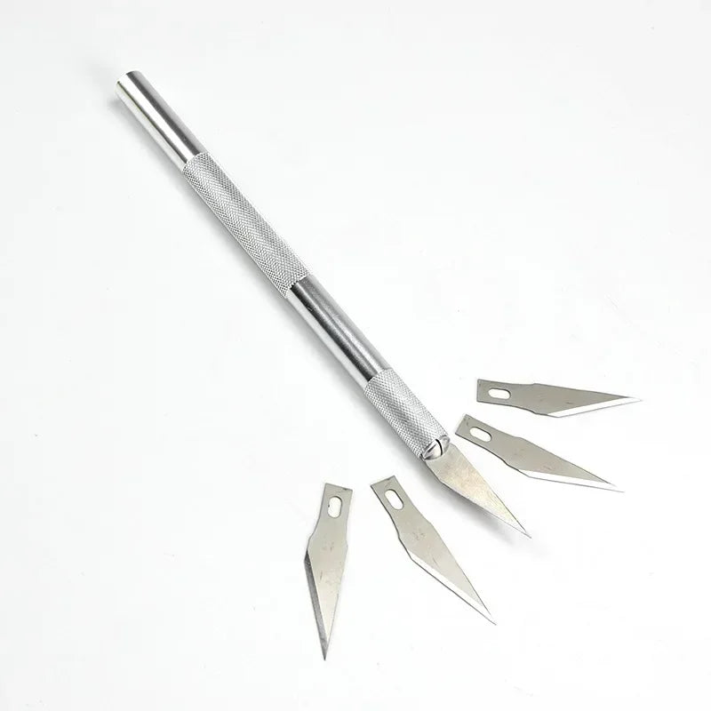 Non-Slip Metal Scalpel Knife Tools Kit Cutter Engraving Craft knives +5pcs Blades #11 for Mobile Phone PCB DIY Repair Hand Tools Zpaxo