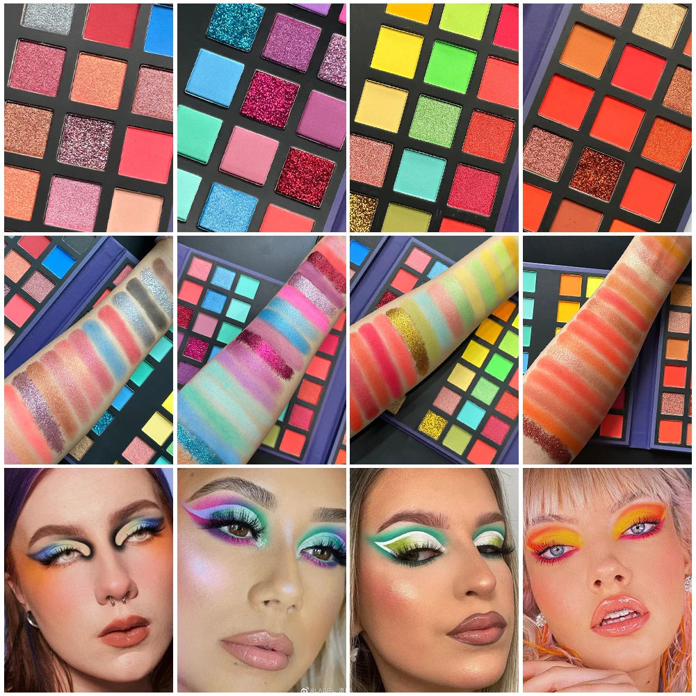 72 Rainbow Eyeshadow Palette Pigment Board Shimmer Glitter Matte Zpaxo