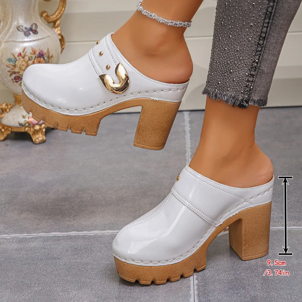 Women's Heels Slippers Height Increase Lady Summer Retro Sandals