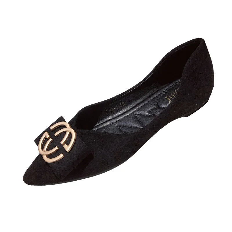 Flat Women's 2023 New Pointed Toe Soft Women's Shoes Casual Black Work Shoes loafers women Women Big Size 45 45 46 Zpaxo