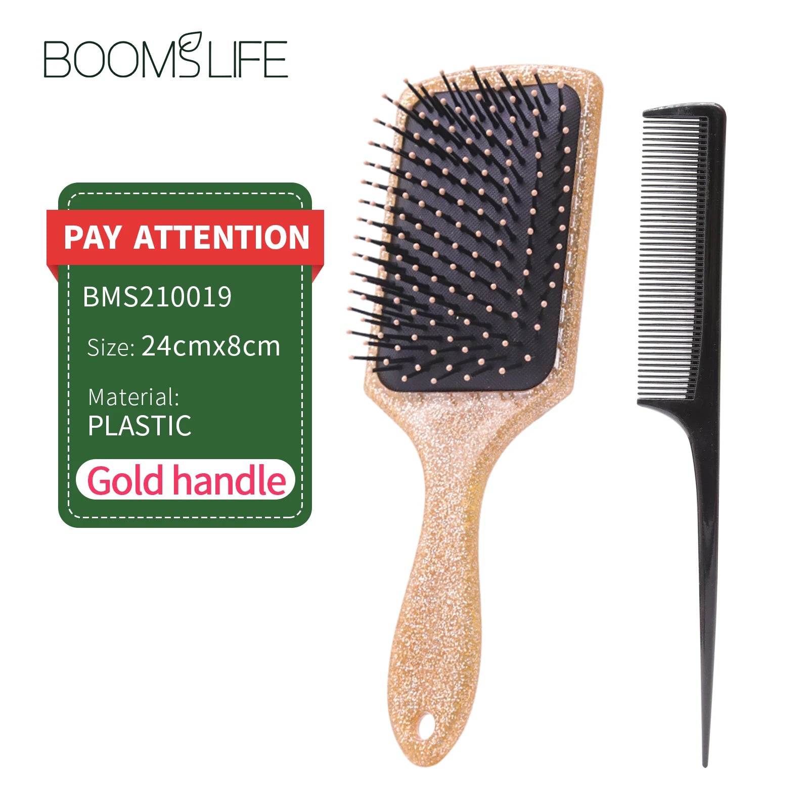 Luxury Gold Paddle Hair Brush Women Anti Static Hair Comb Curly Detangle HairBrush Hairdressing Massage Comb Beauty Styling Tool Zpaxo 2pcs brush
