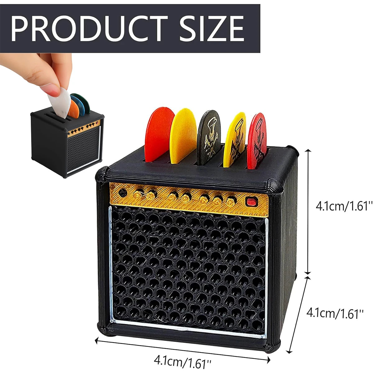 Guitar Pick Holder Box – Mini Amp Speaker Design Storage Case