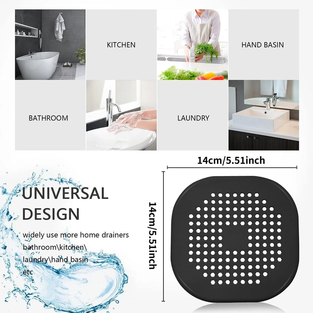Silicone Drain Strainer Set 6/9pcs – No-Clog Filter & Suction Base