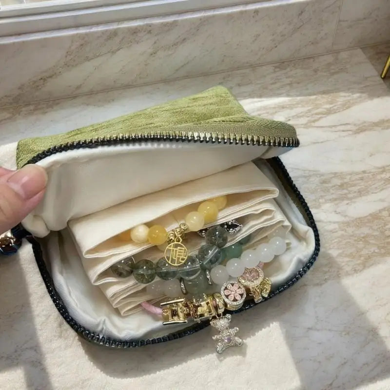 5-Layer Jewelry Storage Bag Velvet Pouch Bags Watch Bracelet Rings Zpaxo
