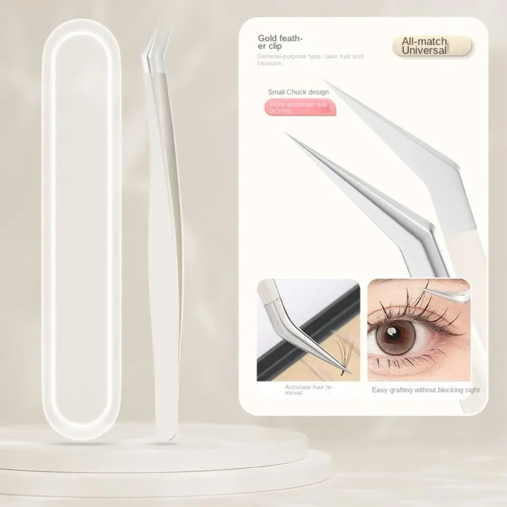 Professional Eyelash Tweezers Stainless Steel Eyebrow Hair Clip Zpaxo -2
