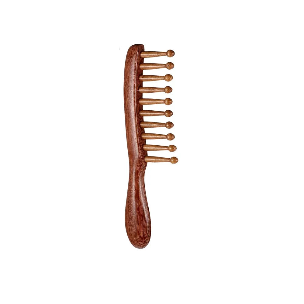 Wooden Loc Comb Comfortable Massage Wide Teeth Body Meridian Zpaxo A