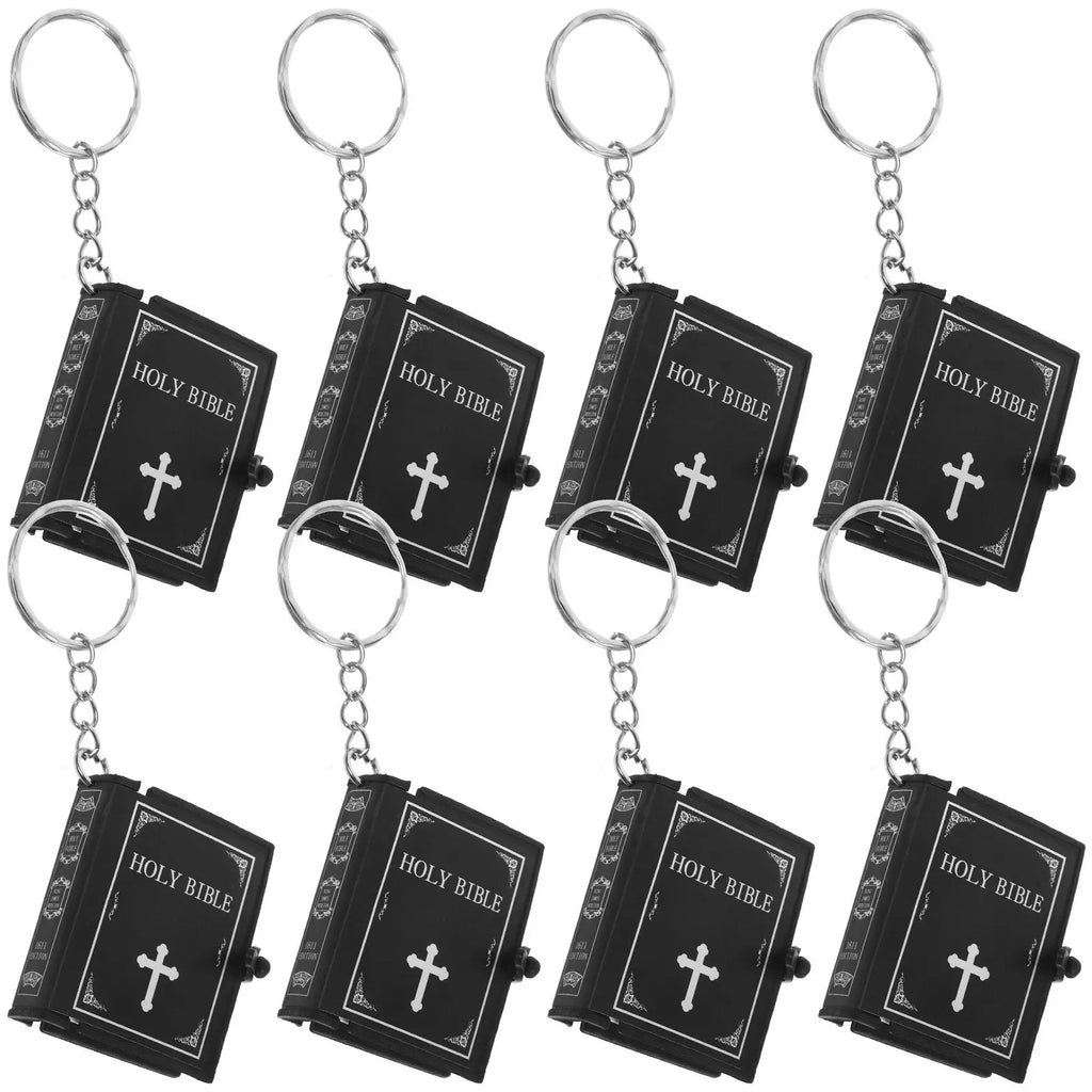 Bible Keychain Mini Creative Book Pendant Sturdy Key Ring Religious
