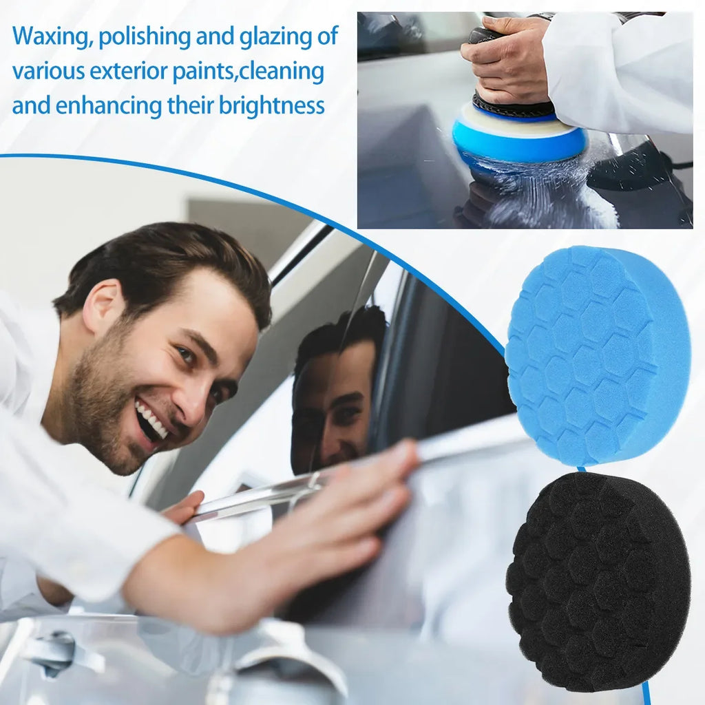 5Pcs Polishing Pad Kit 3/4/5/6/7 Inch Car Foam Buffing Pads Automobile Sponge Durable Buffer Mat Dremel for Car Glass Polisher Zpaxo